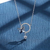 Enchanted Blue Crystal Butterfly Necklace Enchanted Blue Crystal Butterfly Necklace