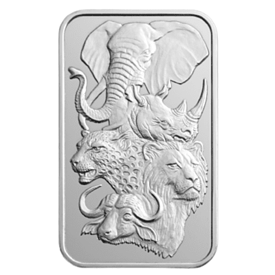 100g Silver Minted Bar The Big Five