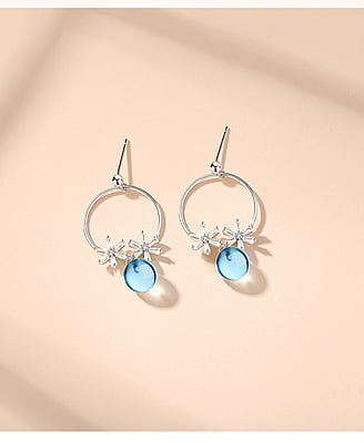 Aquamarine Daisy Earrings