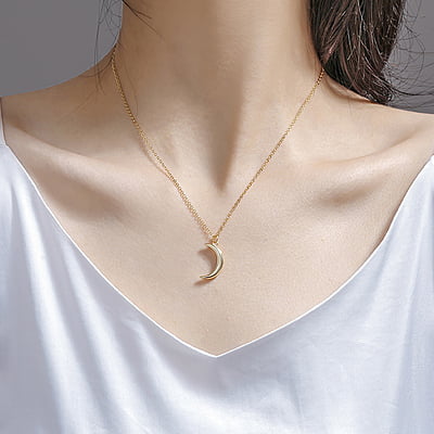 Gold-Plated Moon Necklace