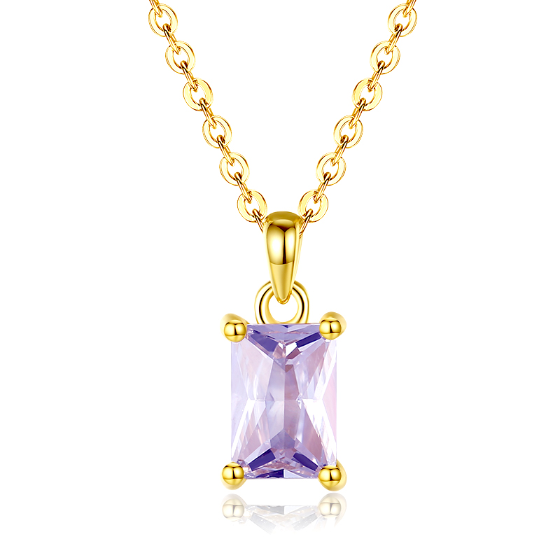 Gold-Plated March Birthstone Necklace