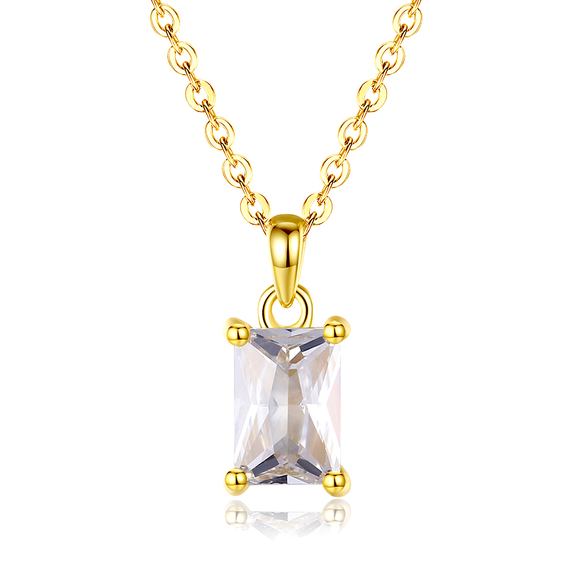Gold-Plated April Birthstone Necklace