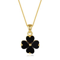 Obsidian Clover Necklace Obsidian Clover Necklace