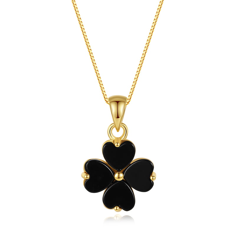 Obsidian Clover Necklace Obsidian Clover Necklace