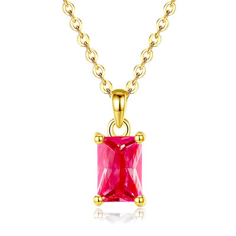 Gold-Plated July Birthstone Necklace